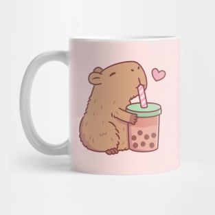 Cute Capybara Loves Bubble Tea Mug